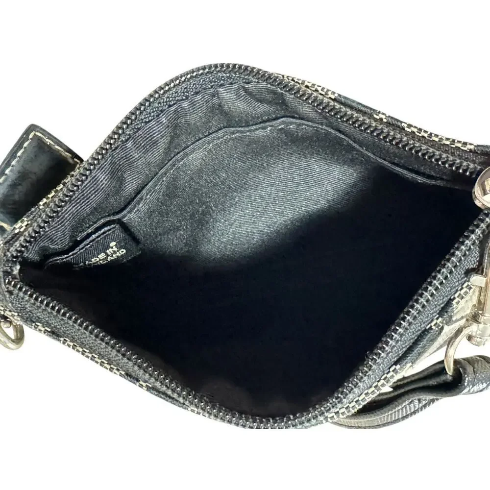 Vintage Y2K COACH Signature Logo Canvas Leather Mini Wristlet Wallet Clutch